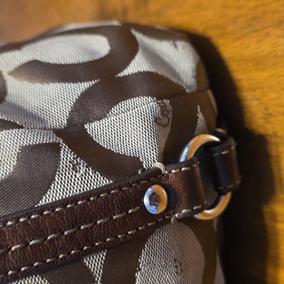 Coach Alexandra Tote Bag featuring a signature "Op Art" canvas pattern. - Picture 6 of 16